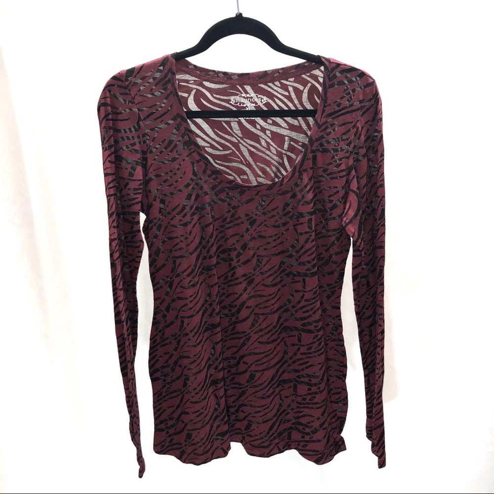 Maurices extra large red and black long sleeve tee